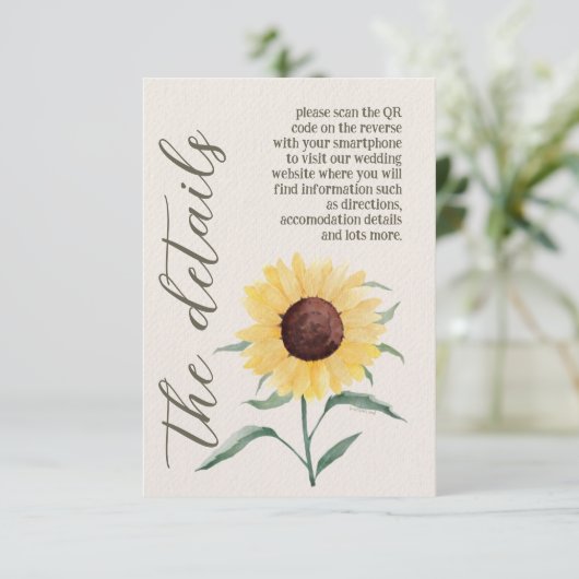 Retro Pastel Color Daisy Wedding Begleitkarte (Stehend Vorderseite)