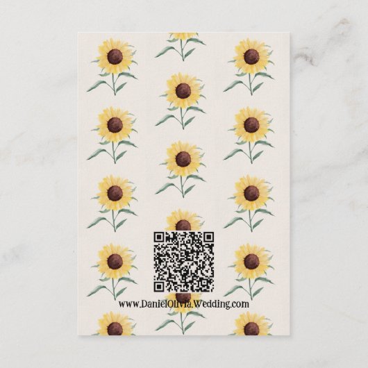 Retro Pastel Color Daisy Wedding Begleitkarte (Rückseite)