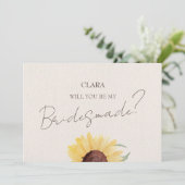 Retro Pastel Color Daisy Wedding Bridesmade Einladung (Stehend Vorderseite)