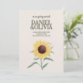 Retro Pastel Color Daisy Wedding Einladung (Stehend Vorderseite)