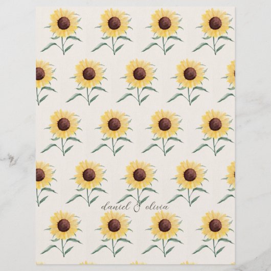 Retro Pastel Color Daisy Wedding Menu (Rückseite)