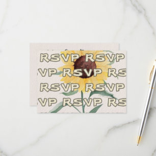 Retro Pastel Color Daisy Wedding RSVP Karte