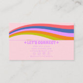 Retro Pastel Colorful Rainbow 70s Groovy Trendy Visitenkarte (Rückseite)