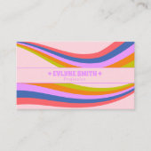 Retro Pastel Colorful Rainbow 70s Groovy Trendy Visitenkarte (Vorderseite)