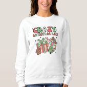 Retro Pastel Crazy Christmas Lady Sweatshirt (Vorderseite)