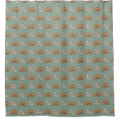 Retro Pastel Curtain 70s Groovy Earthy Vibes Duschvorhang (Vorderseite)
