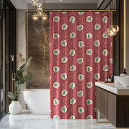 Retro Pastel Curtain Groovy Christmas Gift Idea Duschvorhang