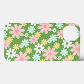 Retro Pastel Daisy Blume mit Punkten Case-Mate iPhone Hülle (Rückseite (Horizontal))