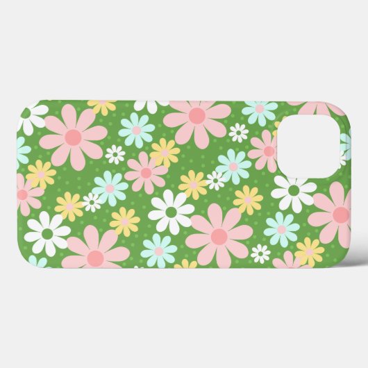 Retro Pastel Daisy Blume mit Punkten Case-Mate iPhone Hülle (Rückseite (Horizontal))