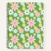 Retro Pastel Daisy Blume mit Punkten Notizblock (Vorderseite)