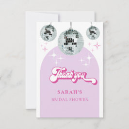 Retro Pastel Disco Groove Brautparty Dankeskarte