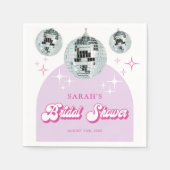 Retro Pastel Disco Groove Brautparty Serviette (Vorderseite)