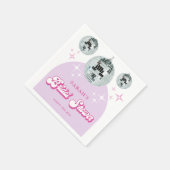 Retro Pastel Disco Groove Brautparty Serviette (Ecke)