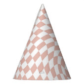 Retro Pastel Dusty Pink & White Checked Partyhütchen (Links)