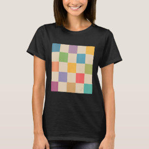Retro Pastel farbig Checkerboard ästhetische Check T-Shirt