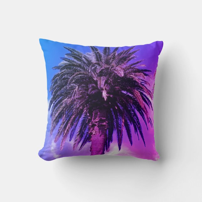 Retro Pastel Farbpalme Kissen (Vorderseite)
