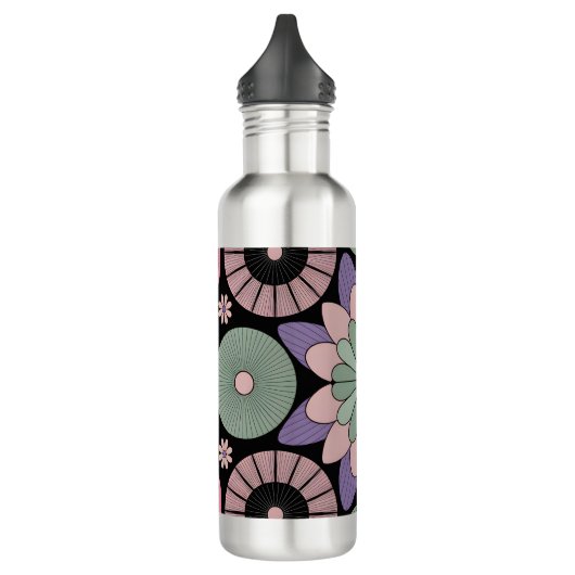 Retro Pastel Floral Mandala Symmetry Edelstahlflasche (Links)