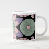 Retro Pastel Floral Mandala Symmetry Jumbo-Tasse (Rechts)