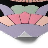 Retro Pastel Floral Mandala Symmetry Poster (Ecke)