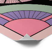 Retro Pastel Floral Mandala Symmetry Poster (Ecke)