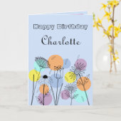 Retro Pastel Geburtstagskarte Karte (Gelbe Blume)