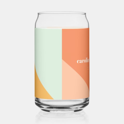 Retro Pastel Geometric Art Custom Wedding Dosenglas (Rechts)