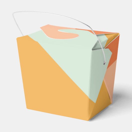 Retro Pastel Geometric Art Custom Wedding Niedlich Geschenkschachtel (Rückseite)