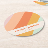 Retro Pastel Geometric Art Custom Wedding