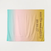 Retro Pastel Gradient Boho Wedding Custom Backgrou Wandteppich (Vorderseite (Horizontal))