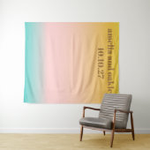 Retro Pastel Gradient Boho Wedding Custom Backgrou Wandteppich (Beispiel (Horizontal))