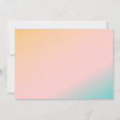 Retro Pastel Gradient Einzigartige Hochzeit Dankeskarte (Rückseite)