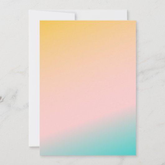 Retro Pastel Gradient Einzigartige Hochzeit in Url Einladung (Rückseite)