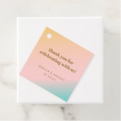 Retro Pastel Gradient Unique Wedding Custom Thanks Geschenkanhänger (Beispiel)
