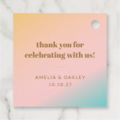 Retro Pastel Gradient Unique Wedding Custom Thanks Geschenkanhänger (Rückseite)