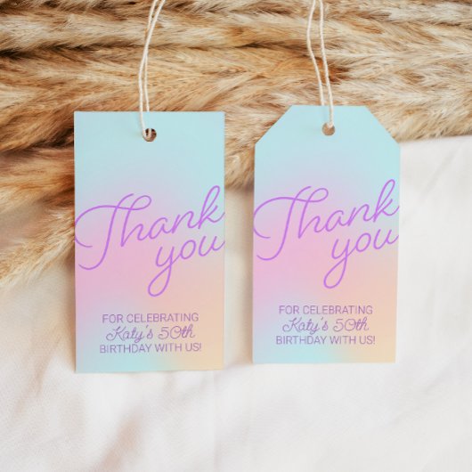 Retro Pastel Gradient Vielen Dank Geschenkanhänger