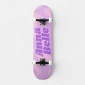 Retro Pastel Lila Groovy Moderne Typografie Skateboard (Vorderseite)