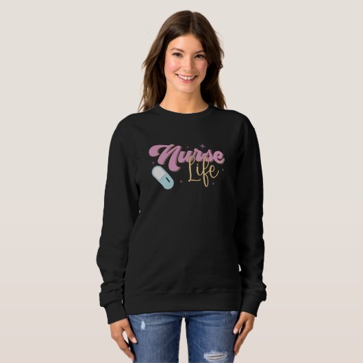 Retro Pastel Lila Krankenversicherung Sweatshirt (Vorne ganz)