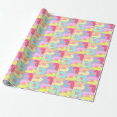 Retro Pastel Loops Geschenkpapier (Ungerollt)