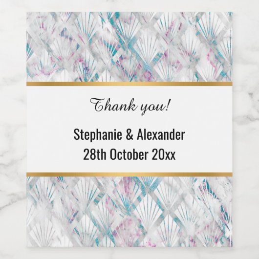 RETRO PASTEL MARBLE ABSTRAKT DIAMOND WEINETIKETT (Einzelnes Label)