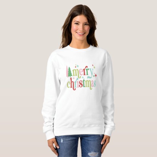 Retro Pastel Merry Christmas Sweatshirt (Vorne ganz)