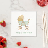 Retro Pastel Mint Green Carriage Baby Dusche Serviette (Beispiel)