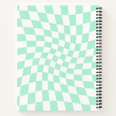 Retro Pastel Minze Grüne Karos verdeckt Notizblock (Rückseite)