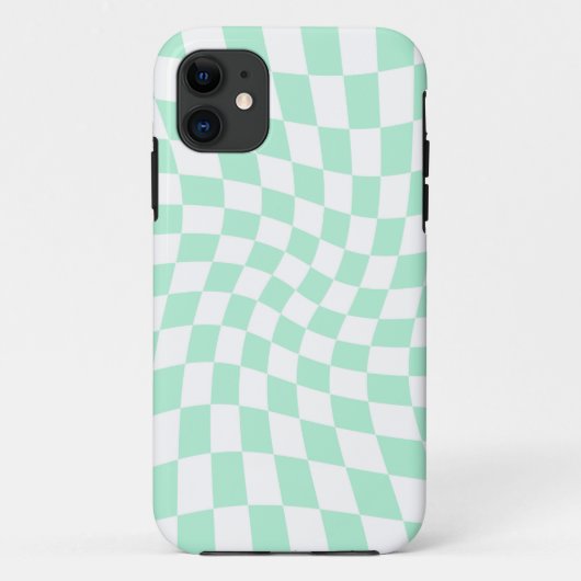 Retro Pastel Minze Grüne Karos verschraubte Karton Case-Mate iPhone Hülle (Rückseite)