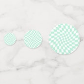 Retro Pastel Minze Grüne Karos verschraubte Karton Konfetti (Vorderseiten)