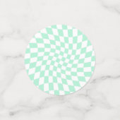Retro Pastel Minze Grüne Karos verschraubte Karton Konfetti (Klein Vorderseite)