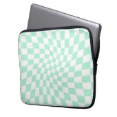 Retro Pastel Minze Grüne Karos verschraubte Karton Laptopschutzhülle (Vorderseite Links)