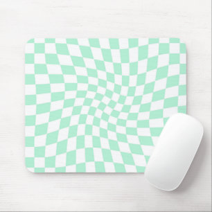 Retro Pastel Minze Grüne Karos verschraubte Karton Mousepad
