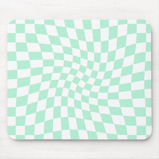 Retro Pastel Minze Grüne Karos verschraubte Karton Mousepad (Vorne)