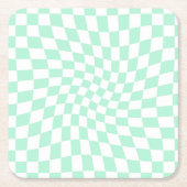 Retro Pastel Minze Grüne Karos verschraubte Karton Rechteckiger Pappuntersetzer (Vorderseite)