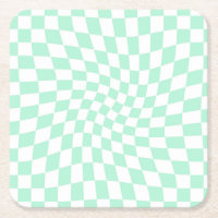 Retro Pastel Minze Grüne Karos verschraubte Karton